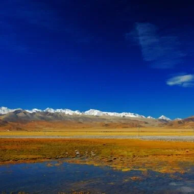 Mount Shishapangma and Lake Pelkutso in Tibet