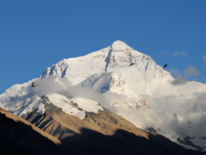 Mount Everest in Tibet - with Birds