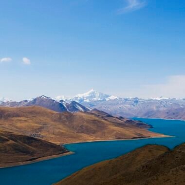 Yamdrok Lake in Tibet - With Mountains