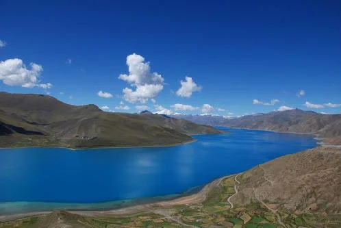 Yamdrok Lake in Tibet - with Mountains