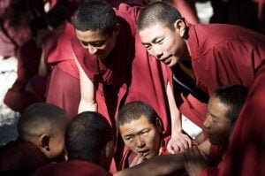 Debate Session of Tibetan Lamas at Sera Monastery