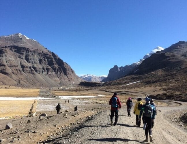 Trekkers on Kailash Kora, Tibet