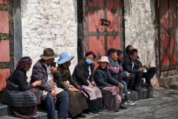 Barkhor Street pilgrimage path for 8-day Everest group tour participants