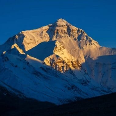 Golden Mount Everest summit in a Lhasa-Everest group tour