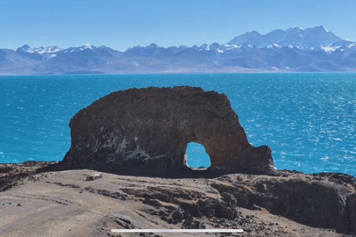 Namtso Lake stone elephant gate in 10-day Everest-Namtso group tour Tibet