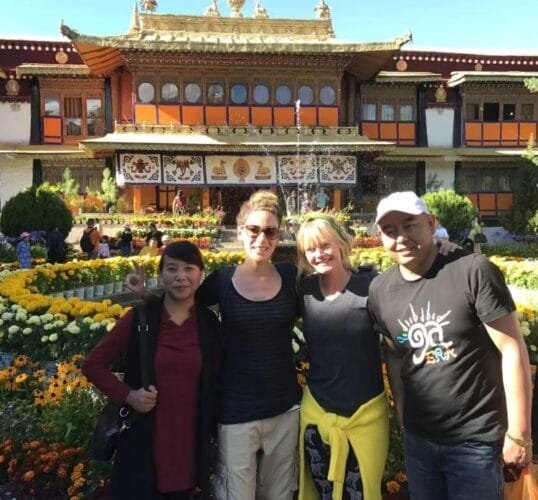 Clients visiting Jokhang Temple in a private Tibet tour