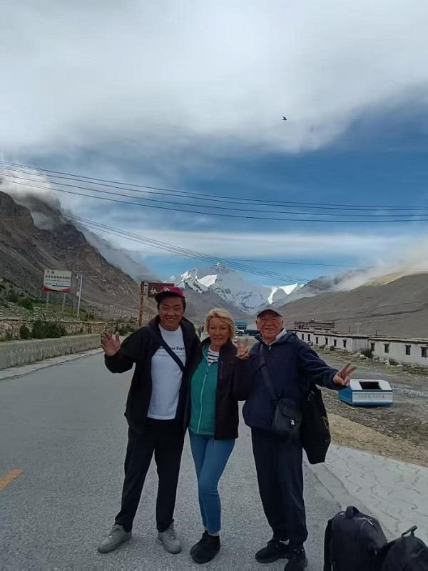 Tibetan guide with our guests from Australia